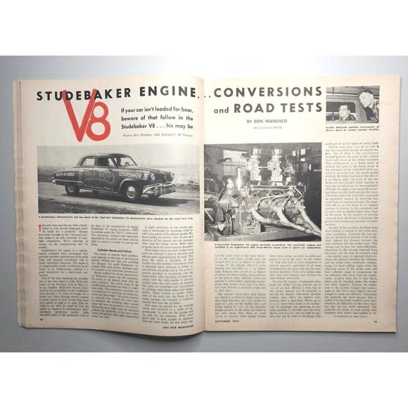 1952 Hot Rod Magazine Sept. - Studebaker V8 - California Streamliner M616 - Picture 3 of 8
